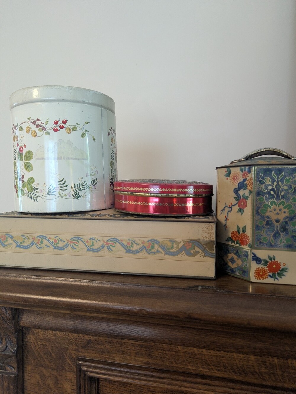 Decorative Tin Lot (4) - Whitman's, Droste Holland, Floral Octagon Vintage